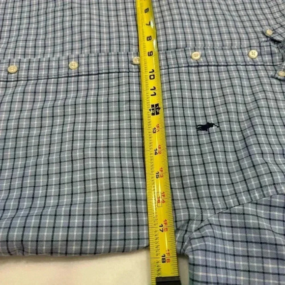 NWOT Ralph Lauren boys blue plaid button down shirt size medium - Picture 8 of 9